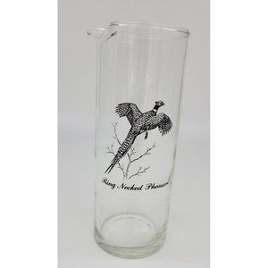 Vintage "Ring Necked Pheasant" Bird Pitcher Federal Glass